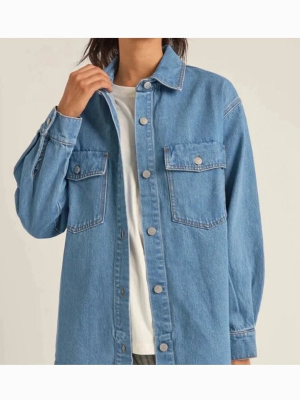 Rhythm Australia Light Blue Oversized Denim Jacket Size Small
